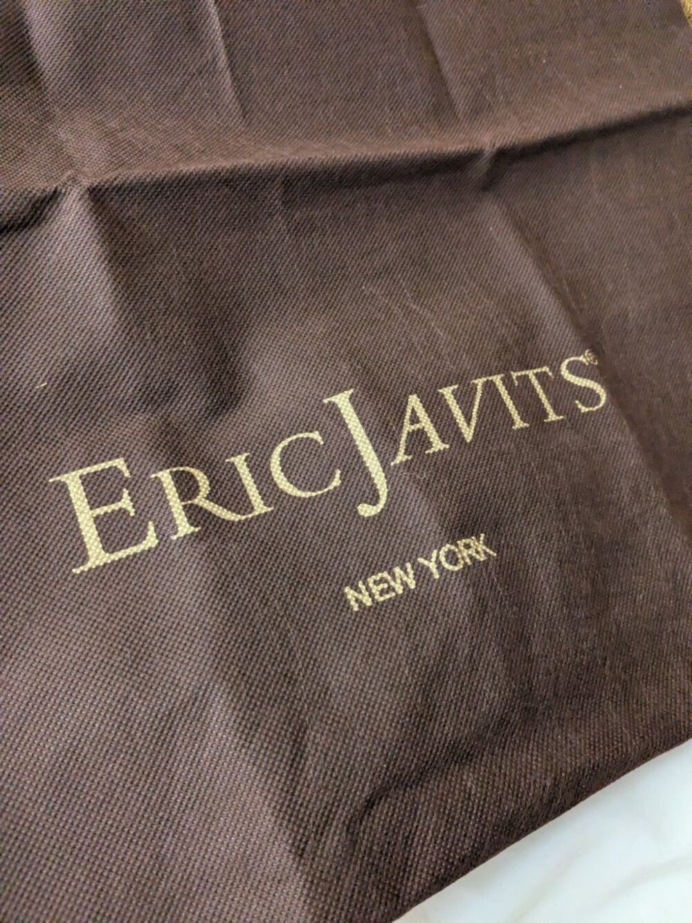 Eric Javits Brown Drawstring Handbag Cotton Dust Bag Large 20 x 22
